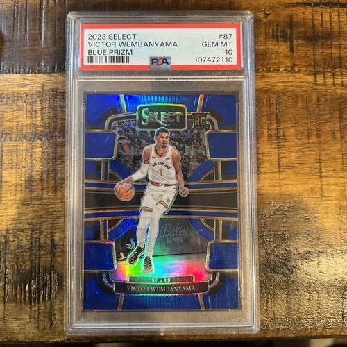 Panini Select 2023-24 Victor Wembanyama RC Concourse #87 Blue Prizm PSA 10 wemby