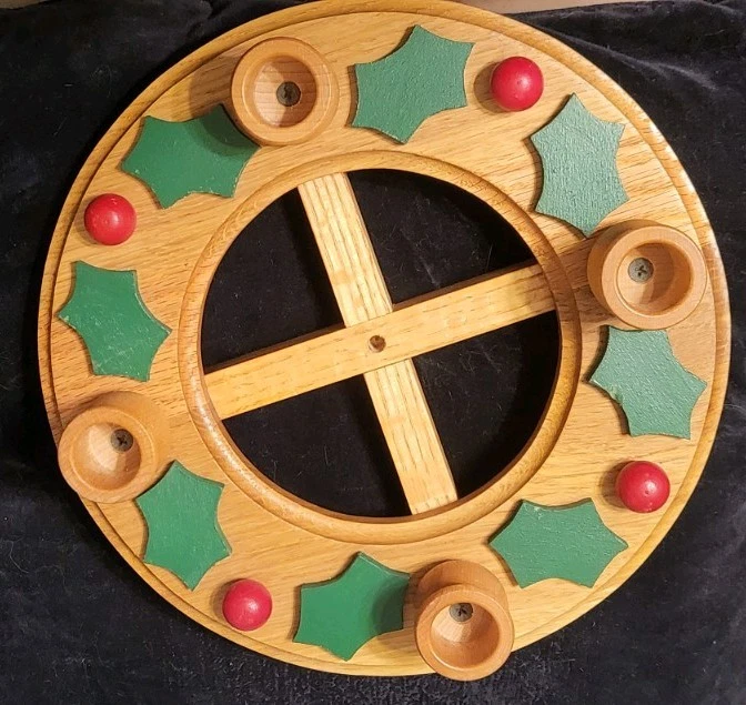 De colección Navidad Madera Adviento Corona Centro de mesa Candelabro Muérdago Foto 2 de 4