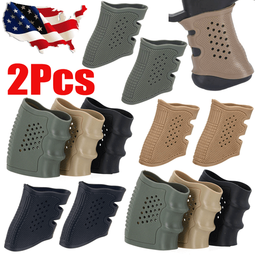 2x Rubber Tactical Gun Grip Sleeve Tape Glove Anti-Slip Pistol Gun Holster Cover - Picture 1 of 11