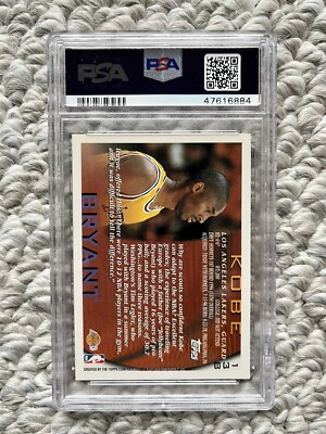 1996 TOPPS KOBE BRYANT PSA 10 GEM MINT ROOKIE RC LAKERS HOF