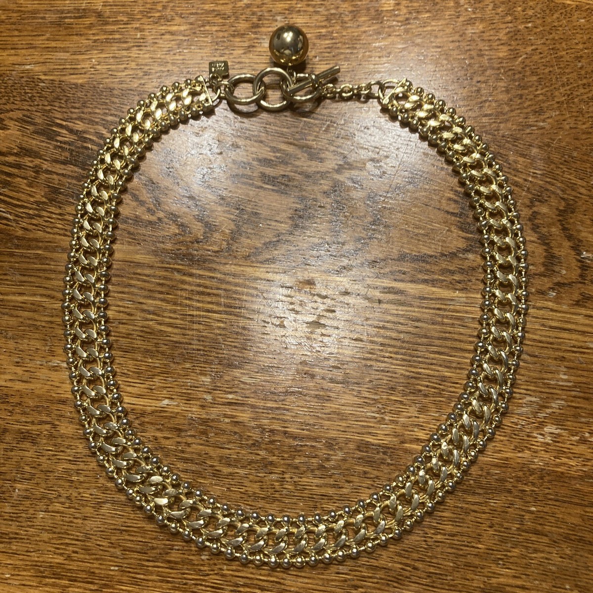 Anne Klein Gold Wide Collar Necklace, 20 Inches In Length, 5/8 Inches Wide,  NR