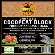 Prococo COCO PEAT - 1 BLOCK  Coco Husk | Organic Coir - Reptile Plants soil