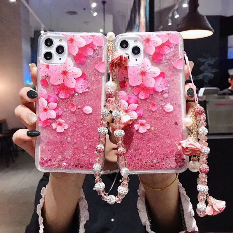 For Various Phone Case Covers Liquid Quicksand Flow Glitter 