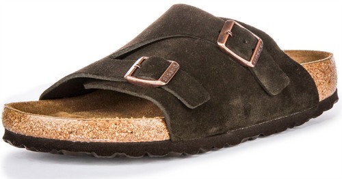 Birkenstock Zurich Sfb Wide Strap Genuine Suede Womens Slippers Mocha US 6 - 11 - Picture 6 of 6