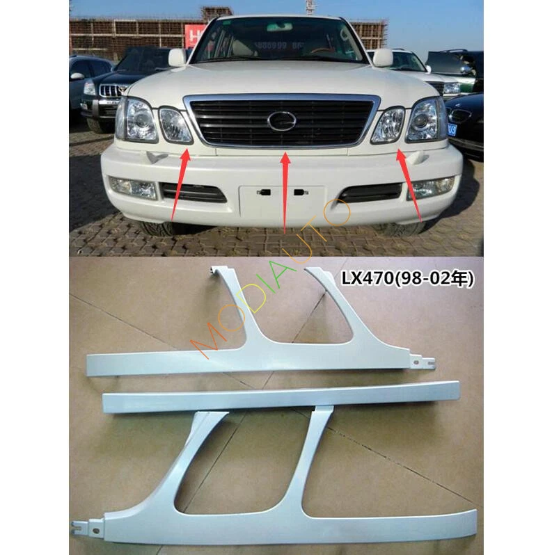 Parachoques delantero para Lexus LX470 1998-2002 embellecedor debajo de malla imprimación 3 piezas Foto 2 de 4