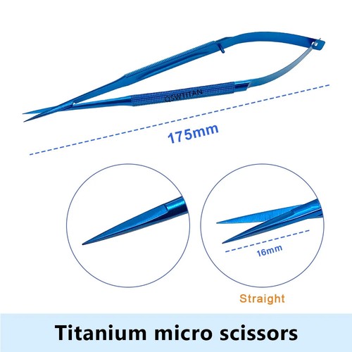 Ophthalmic Micro Surgery Scissors Titanium/stainless Steel Cornea Scissors 1pc - Picture 35 of 36