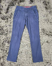 UA Under Armour Canvas Pants Men's 30 X 30 Blue Stretch Logo Flat Front Chino