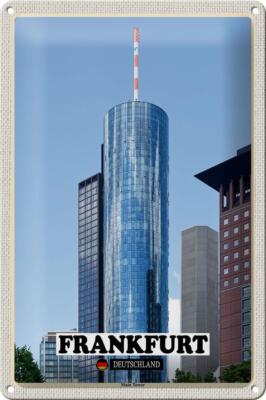 Blechschild Städte Frankfurt Main Tower Ausblick 20x30 cm Deko Schild tin sign