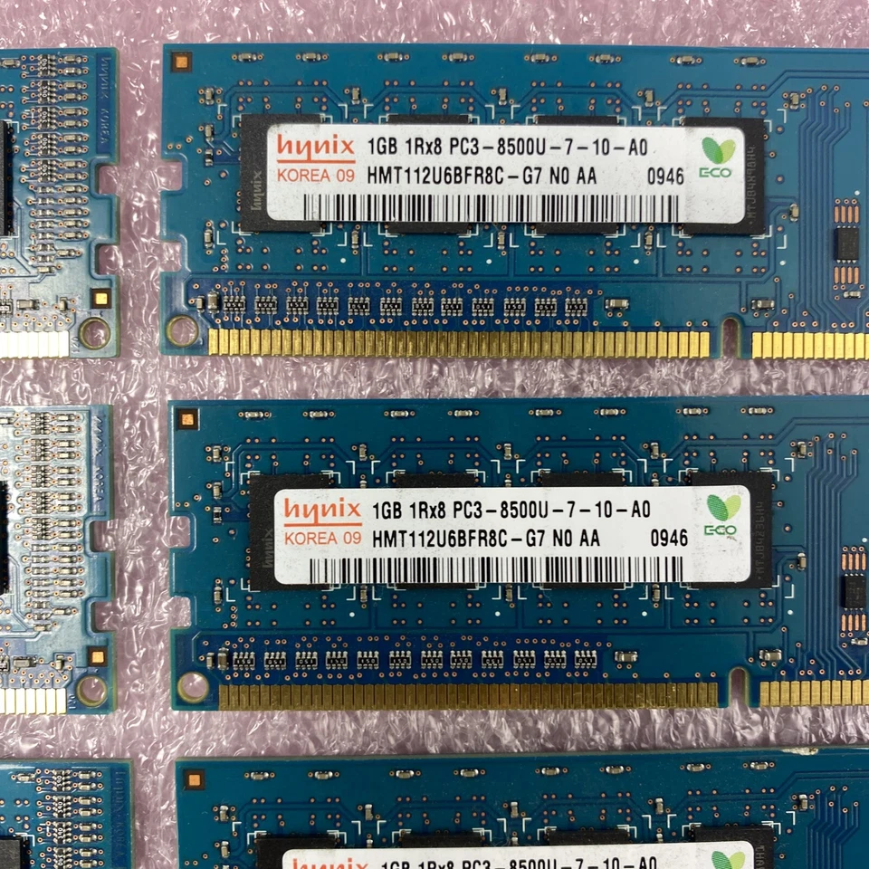 1GB Hynix HMT112U6BFR8C-G7 1Rx8 PC3-8500U DDR3 Non-ECC Desktop RAM (Lot of 10) - Image 4 of 4