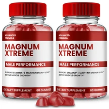 (2 Pack) Magnum Xtreme Gummies for Men ed, Male Support Gummy for Energy Gummy