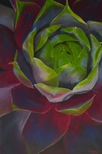 Succulent Oil Painting, Exotic Succulent Colors, "Succulent Fantasy (24" x 36")