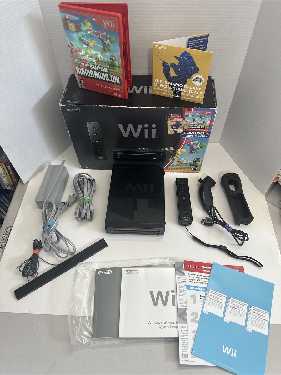 Nintendo Switch Nintendo Wii RVL-S-WD Nintendo Wii New Super Mario Bros Console Bundle RVL-101 Complete