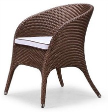 Lot de 2 Chaises De salon jardin résine tressé design rotin marron Neuf