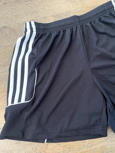 Boy's Adidas Climalite Soccer Shorts Black/White with Drawstring Size S - Picture 3 of 12