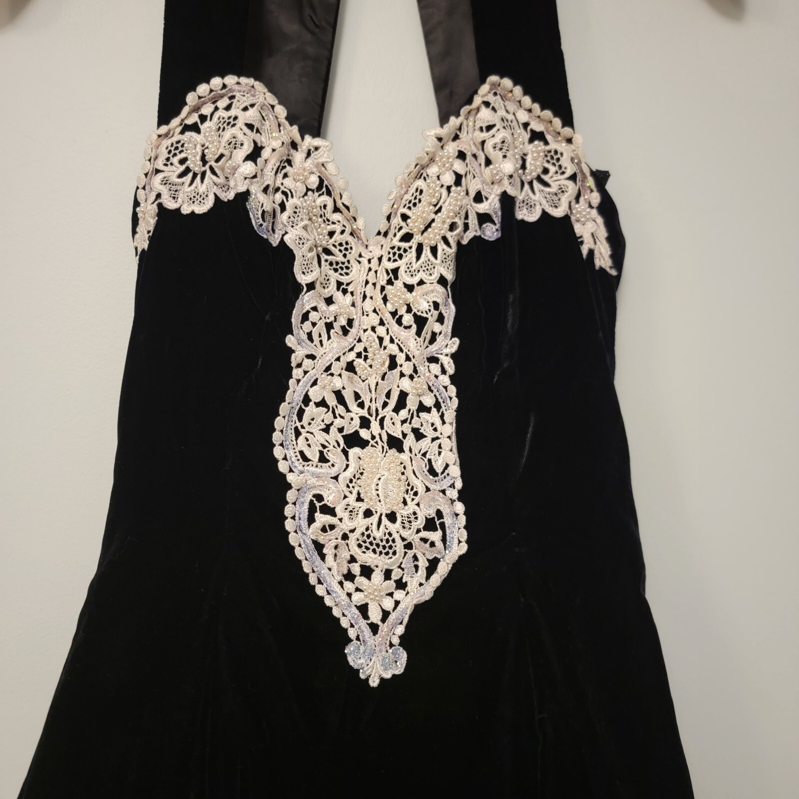 Gunne Sax Dress Jessica McClintock Sz 3/4 Velvet Lace Formal Tulle Beaded Rare image 5