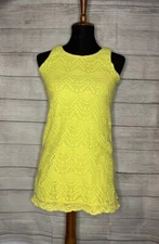 Juicy Couture Women Size 12 Mini Lace Dress Yellow
