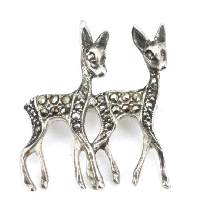 Elégante broche fleur vintage, faite à la main en argent 835, Allemagne ca. 1950s - En vente sur France