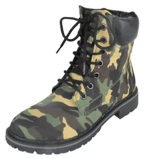 Forever Women Ankle Army Combat Boots Lace Up Work Booties BROADWAY3 Camouflage