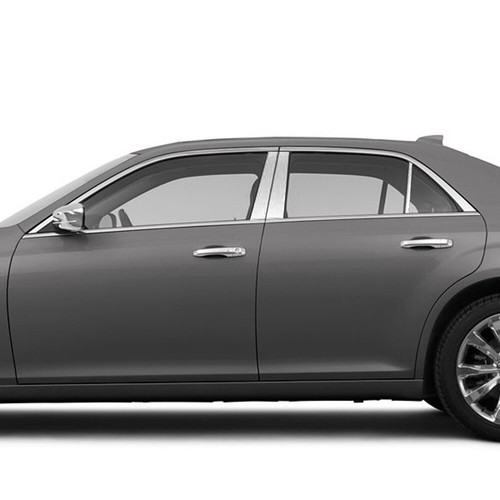 BLACK PILLAR POSTS FITS CHRYSLER 300C & DODGE MAGNUM 2005-2010 6PC SET DOOR TRIM