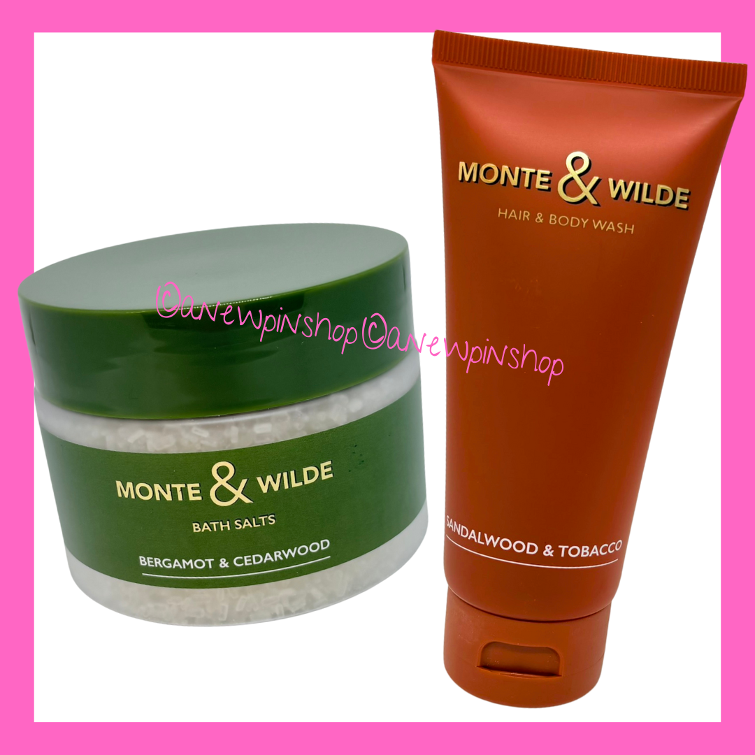 M&S Men Hair & Body Wash + Bath Salts Monte & Wilde Bergamot & Sandalwood  Marks