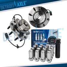 Front Wheel Hub Bearings+16pc Wheel Lugnuts w/key for Silverado Sierra 1500 2500