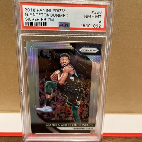 2018-19 Panini Prizm Silver Prizm - Giannis Antetokounmpo #296 PSA 9 Mint Bucks