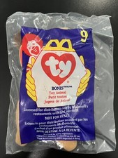 Ty Teenie Beanie Baby Bones The Dog 1998 McDonalds 9 New In Package