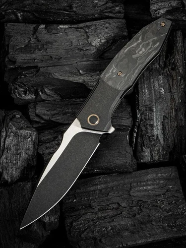 We Knife Co Ltd Archeozoic Folding Knife 4" M390 Steel Blade Titanium/CF Handle