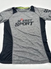 Mizuno Long Sleeve Shirt Women Large Spell Out Logo Gray  7125