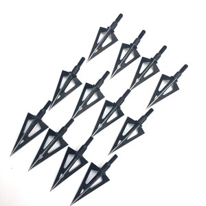 12Pcs Black Widow Stainless Steel Broadhead 100grain 3 Sharp Blades