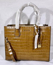 Image of Michael Kors Mercer Crocodile-Embossed Convertible Tote