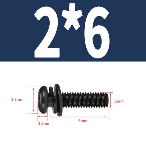 Black Steel Phillips Screws Bolts with Washers Metric M2 M2.5 M3 M4 M5 M6 M8 - Picture 10 of 71