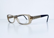 Escada Brown Clear Rectangular Glasses Gold Temples VES122S 54 14 135