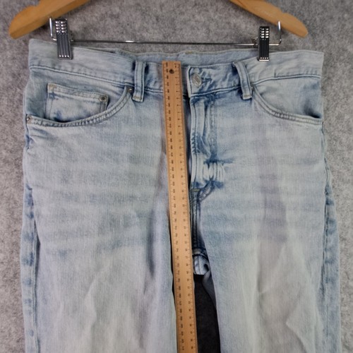 H&M Jeans Mens W33 L32 Blue Denim Slim Zip Fly Casual Button &Denim 5688 - Picture 5 of 15
