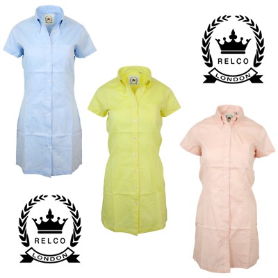 Relco Robe Chemise À Boutons Oxford Pour Femmes 60S Mod Skin Ska