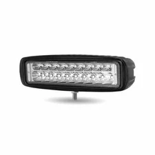 Universal White Rectangular High Powered LED Work Lamp with Red Strobe (18 Diode