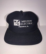 VTG 80s NEW ERA Mens Trucker SnapBack Hat One Size Fits All Mesh Back White/Navy