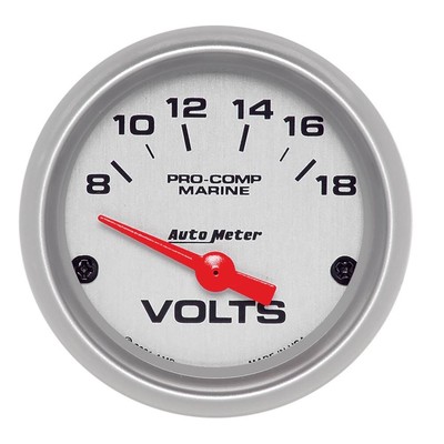 Autometer 200756-33, One 2-1/16 Ultra Lite Marine Voltmeter 8-18 Volts Performan