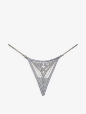 VS/love for lemons glitter Diamante studded string thong new large Silver