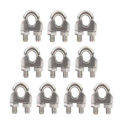 M8 Wire Rope Clamp 304 Stainless Steel 5/16'' Wire Rope Cable Clip Clamp (10Pack)