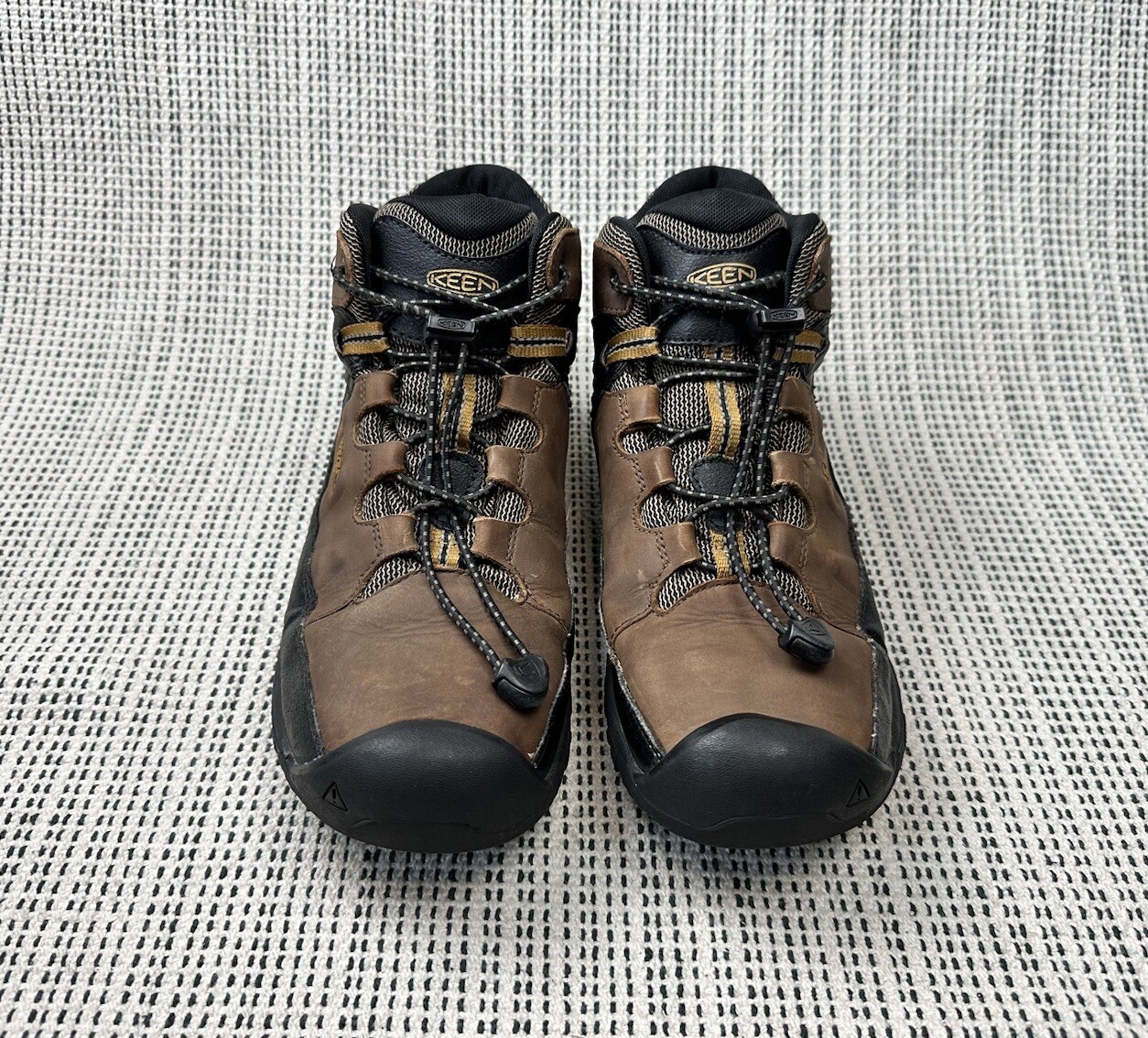 Stivali da trekking Keen Targhee bambini 7 terra scura marrone dorato elastici pizzo impermeabili