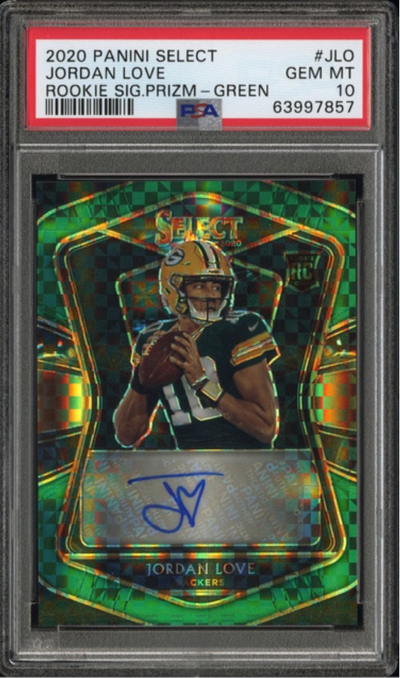 Jordan Love Panini Select Rookie Signatures #JLO Green