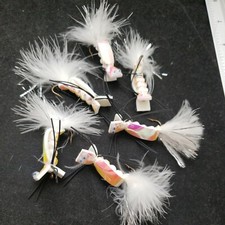 BASS FLIES SIZE 10 FROGS WHITE FRONTIER ELECTRIC FLY FISHING POPPERS