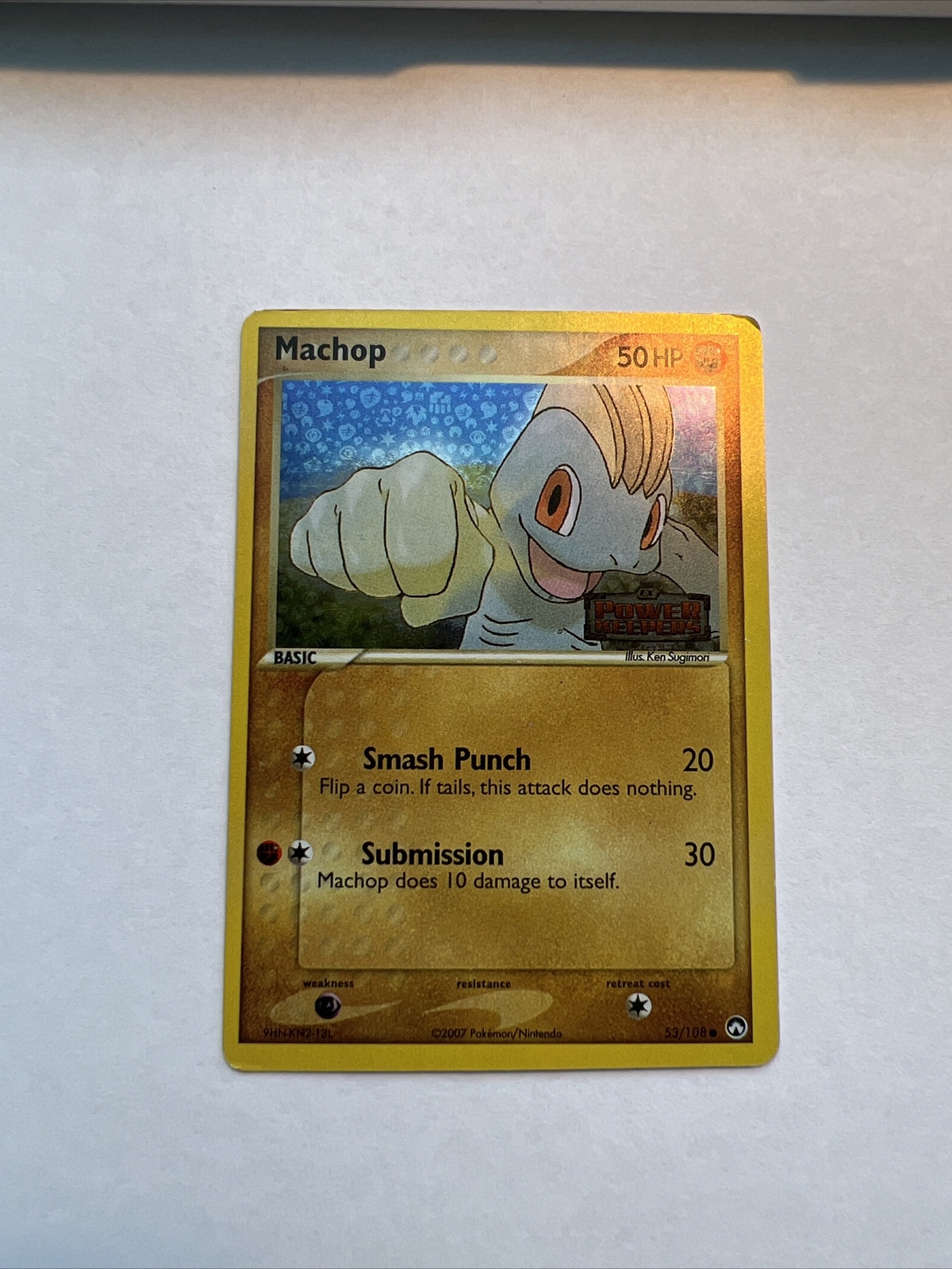 Pokemon Ex Power Keepers Machop 53/108 Holo STAMPED Common LP 2007