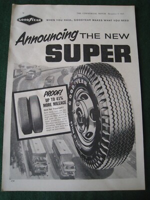NEU SUPER GOOD YEAR SUPER HI-MILE REIFEN 1963 WERBUNG A4 AKTE 13