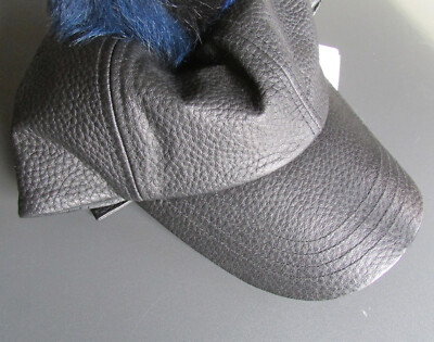NWT UGG Leather Baseball Hat With Fur Pom UGG Leather Baseball Hat with Fur Pom Pom - S - brand new  main image 3