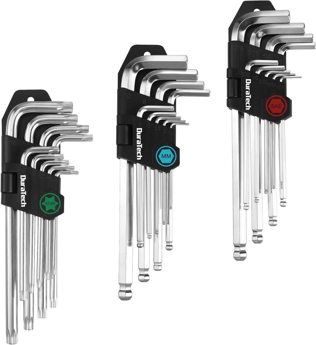 HORUSDY 27-Piece Long Arm Ball End Hex Key Set – Metric & SAE Allen Wrenches With T-Handle, Heat-Treated CR-V Steel – Durable & Color-Coded