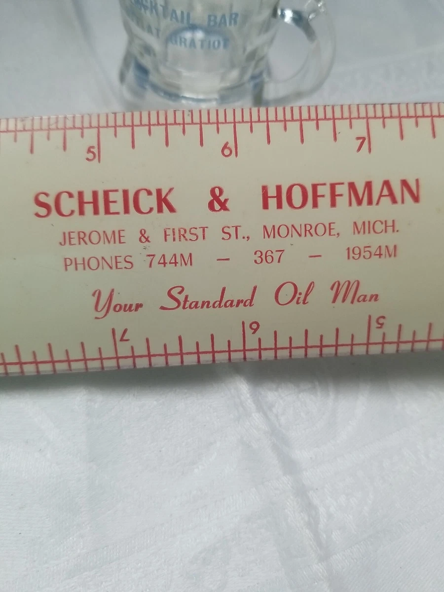 MONROE MI metal ruler Standard OIL March 1951 June 1952 calendar  Advertising gas | eBay