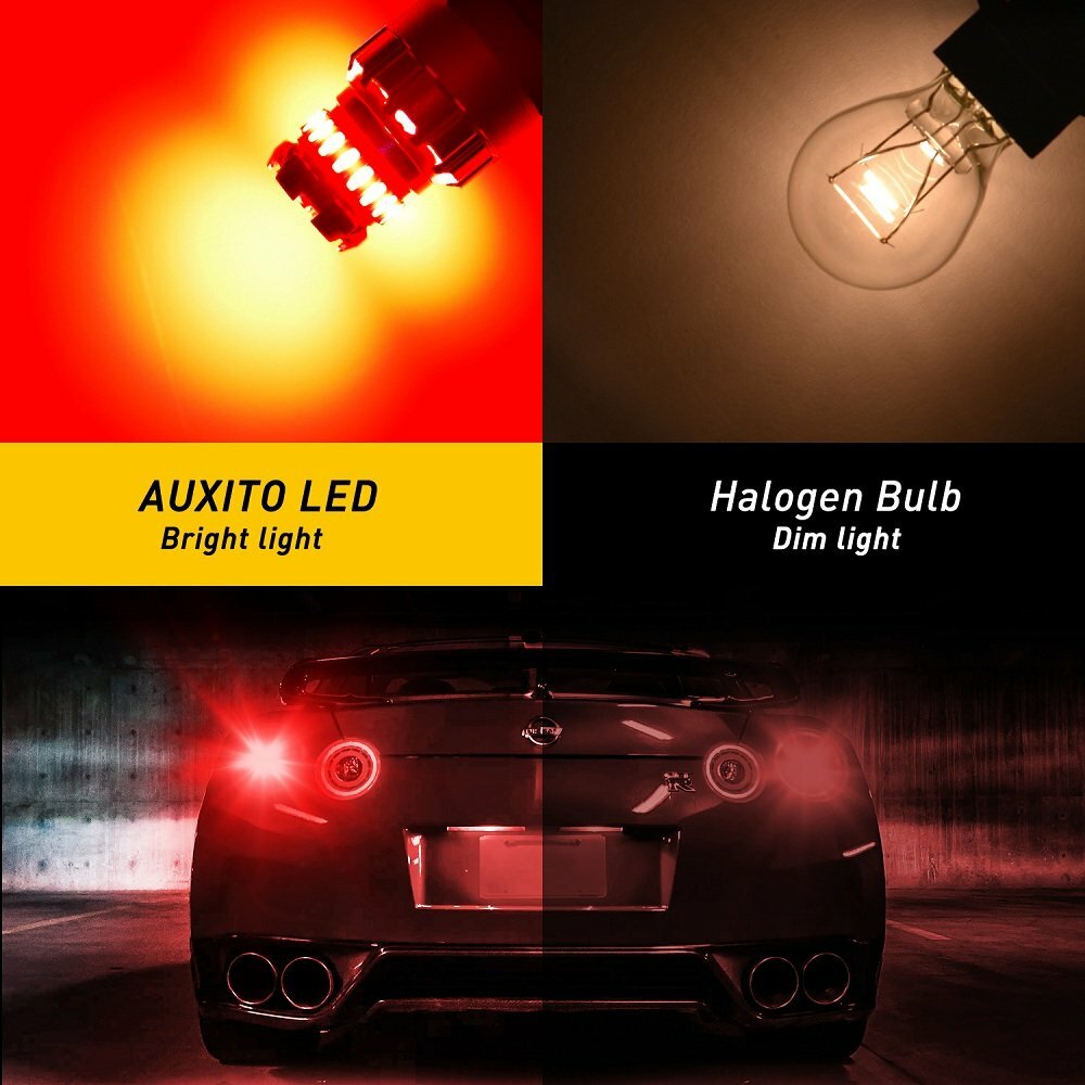 AUXITO 3157 3156 Rojo T25 LED Intermitente Parada Freno Luz Trasera