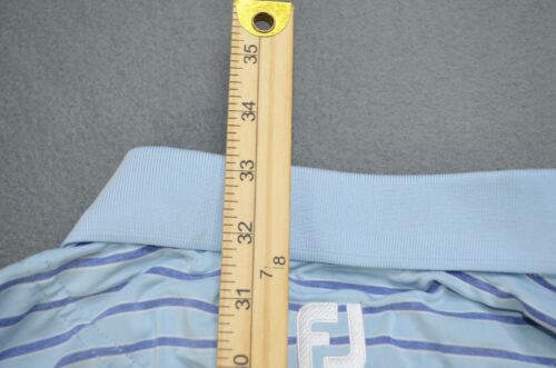 FootJoy Polo Shirt Mens XL Blue Striped Stretch Performance Golf - Picture 4 of 9
